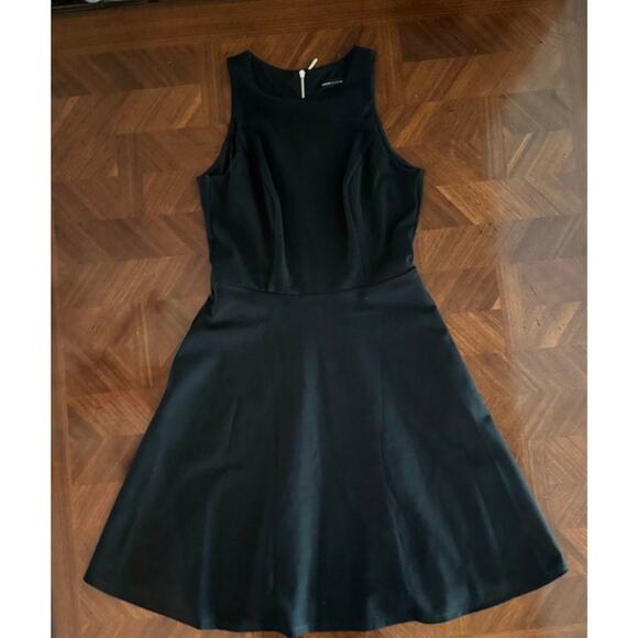 White House Black Market Black Fit & Flare Dress Size 0 with Side Pockets - Picture 7 of 16